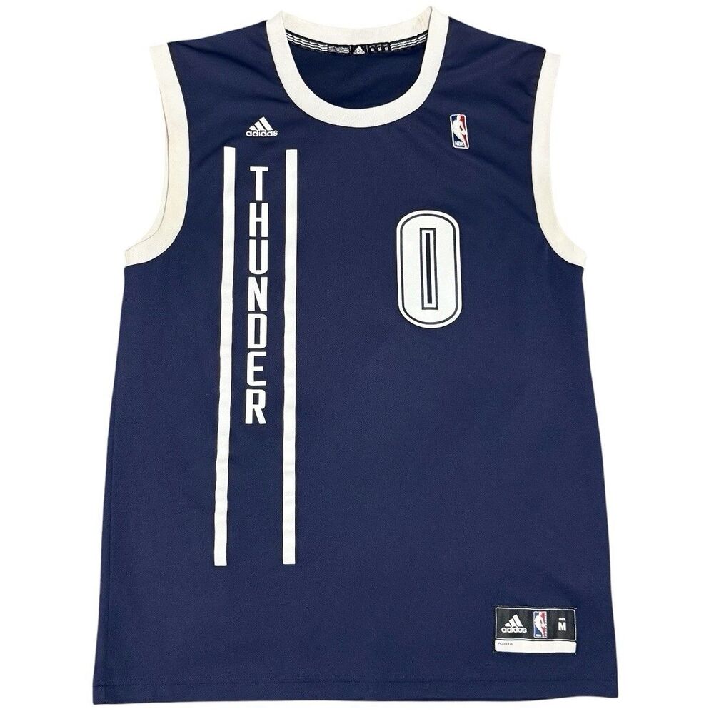 Russell Westbrook OKC Oklahoma City Thunder Adidas Alternate Jersey Sz M Navy